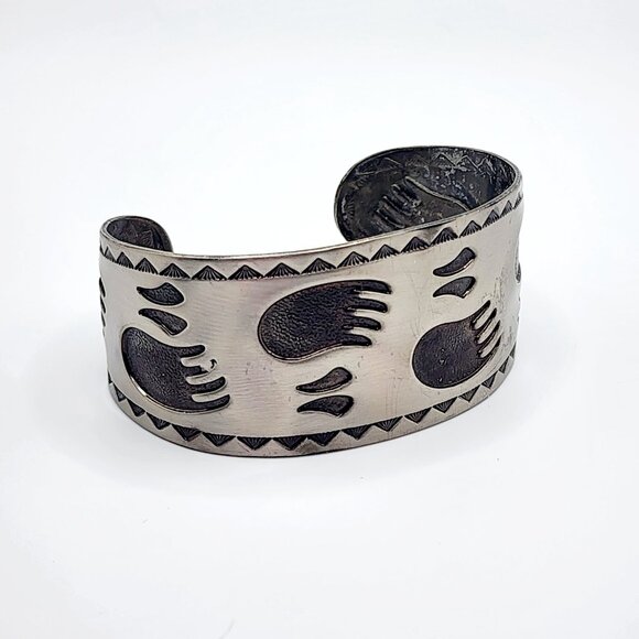 Vintage Bell Trading Post Bear and Dear Tracks Cuff Bracelet - Picture 2 of 7